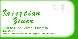 krisztian ziner business card